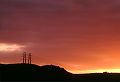 picture of sunset, California utilities, high tension lines