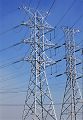picture of California powerlines, steel structures, high voltage lines